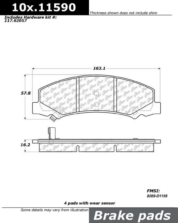 Stoptech Centric Performance Brake Pads 306.11590