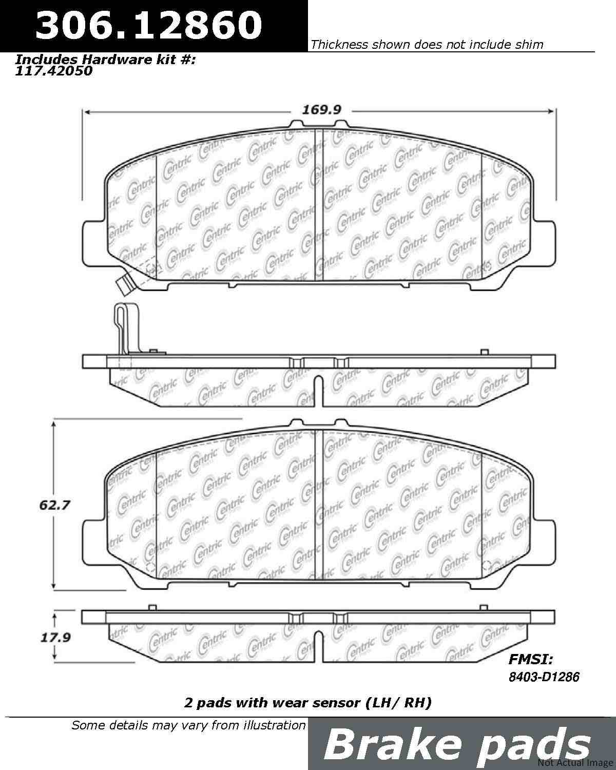 Stoptech Centric 06-11 Nissan Armada Fleet Performance Front Brake Pads 306.12860