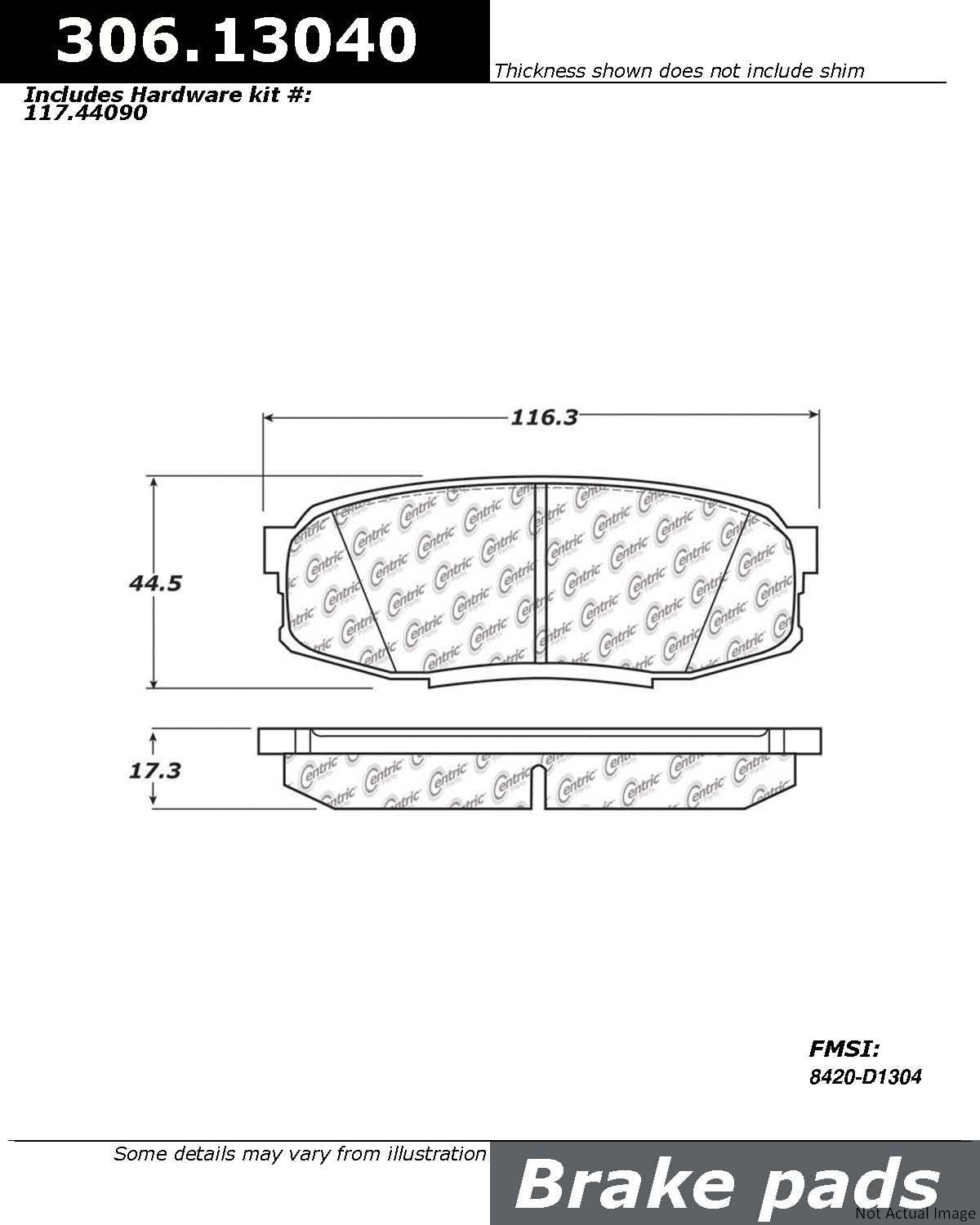 Stoptech Centric 08-09 Lexus / 07-09 Toyota Performance Rear Brake Pads 306.13040