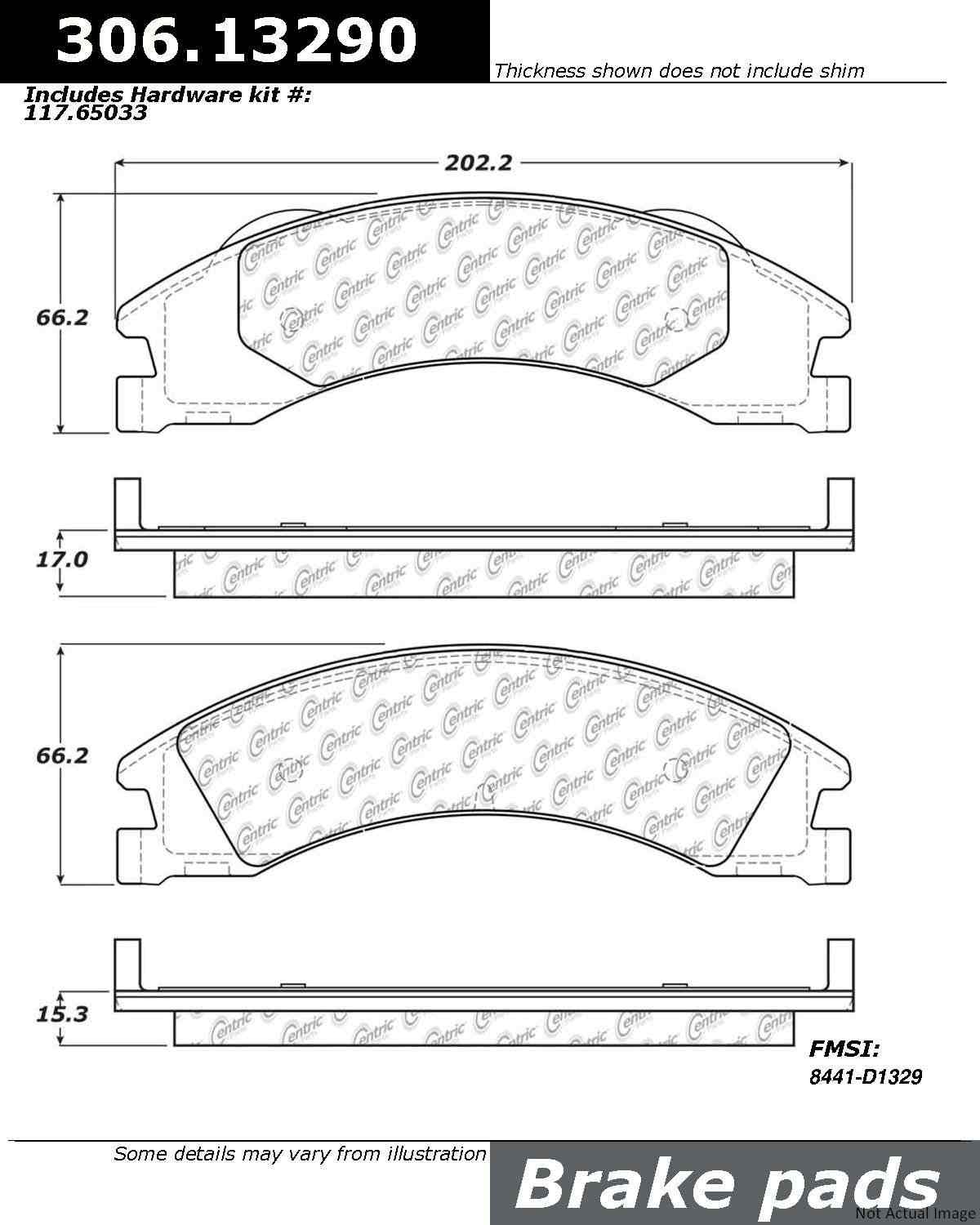 Stoptech Centric 08-11 Ford E-150 / E-250 Performance Rear Brake Pads 306.13290