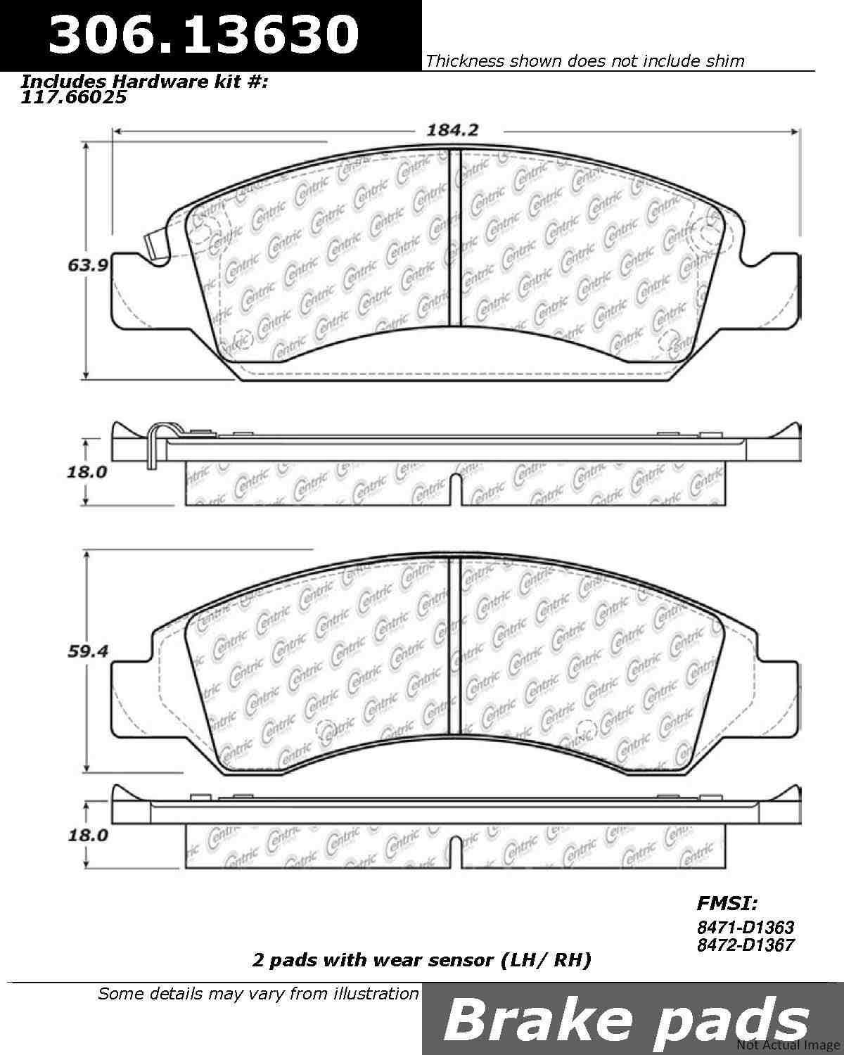 Stoptech Centric Performance 08 Escalade/Tahoe/Yukon/Denali/Avalanche/Silverado Front Brake Pads 306.13630