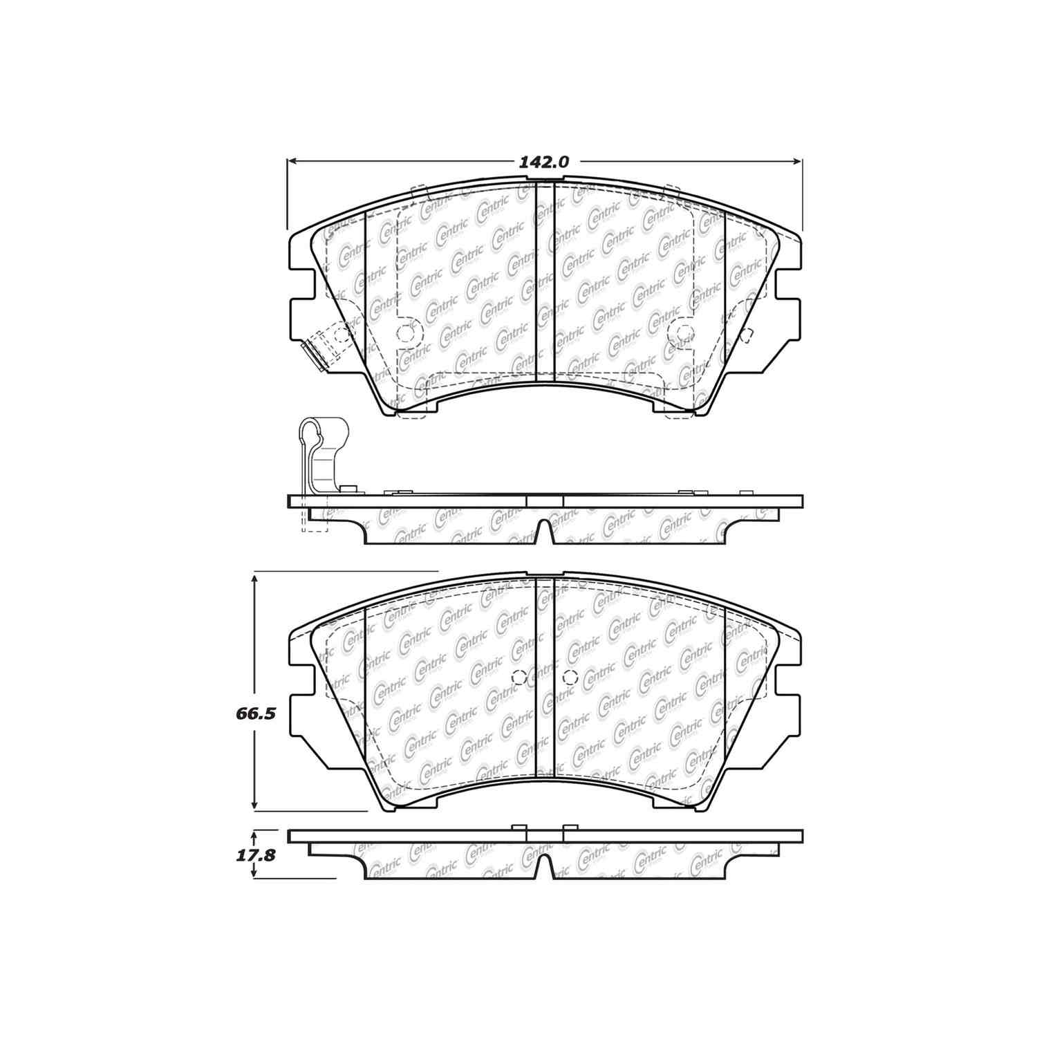 centric parts fleet performance brake pads with hardware  frsport 306.14040