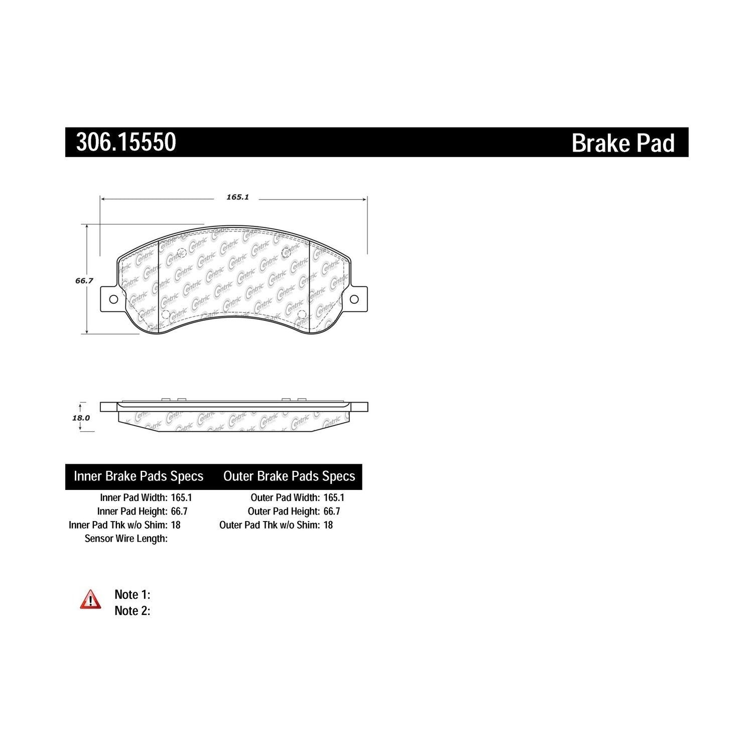 centric parts fleet performance brake pads with hardware  frsport 306.15550