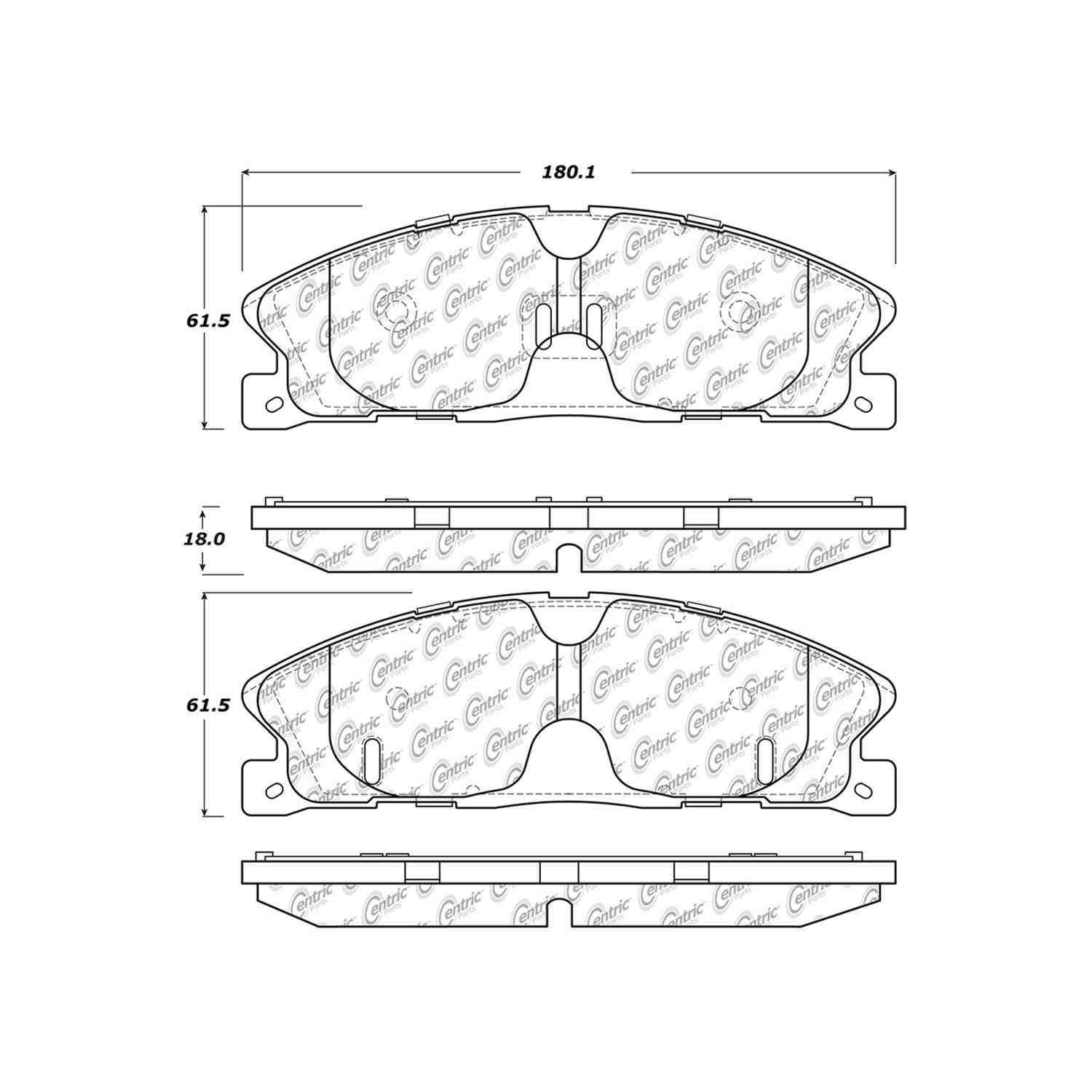 centric parts fleet performance brake pads with hardware  frsport 306.16110