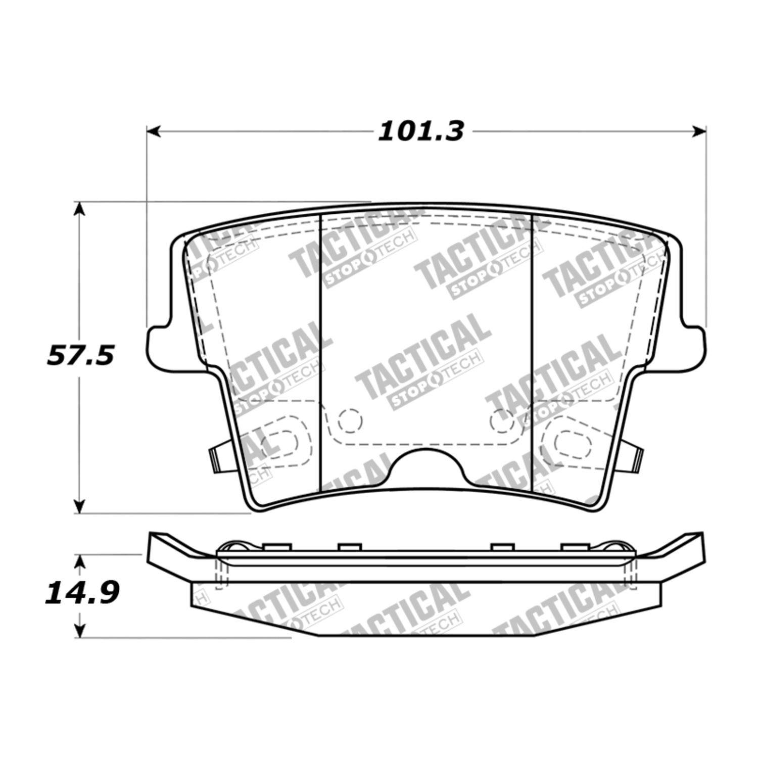 centric parts tactical police duty brake pads with hardware  frsport 307.10571