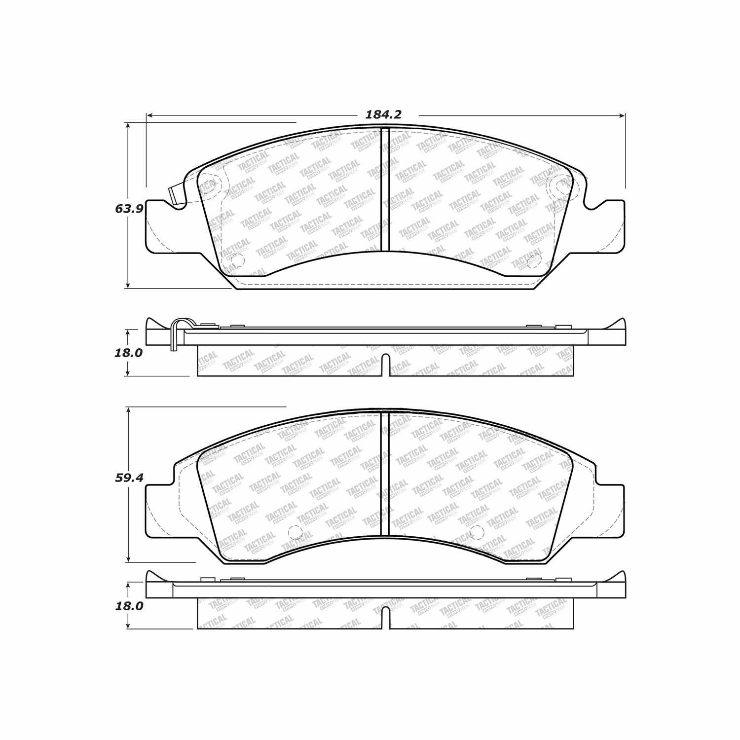 centric parts tactical police duty brake pads with hardware  frsport 307.13630