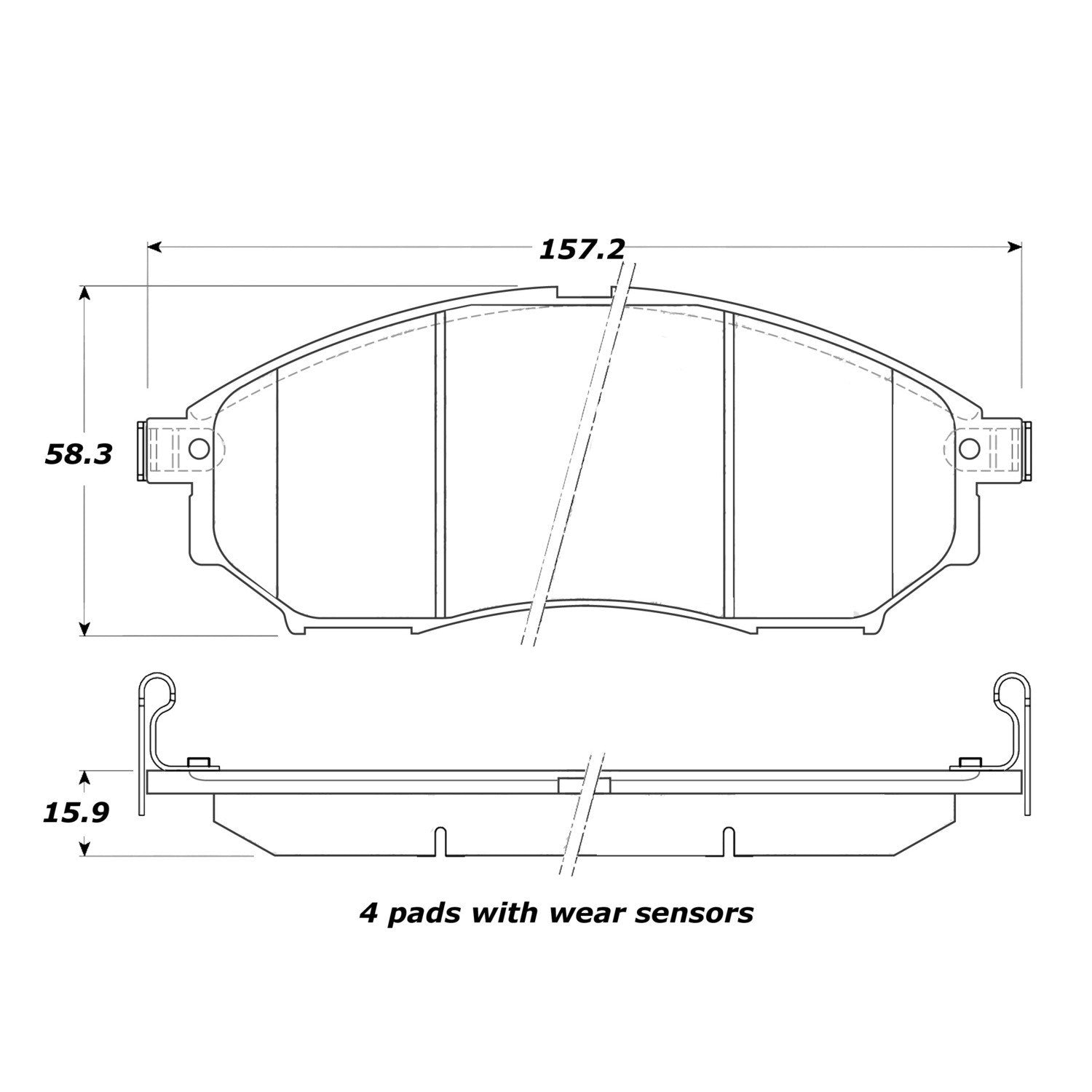 stoptech street brake pads with shims and hardware  frsport 308.08880