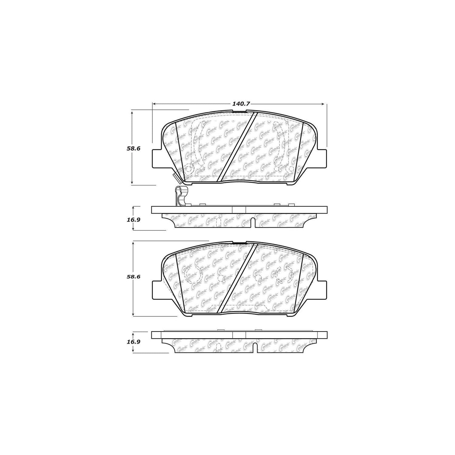 stoptech street brake pads with shims and hardware  frsport 308.14130