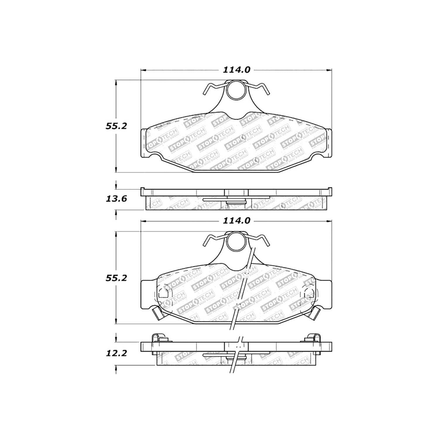 stoptech sport brake pads with shims and hardware  frsport 309.04130