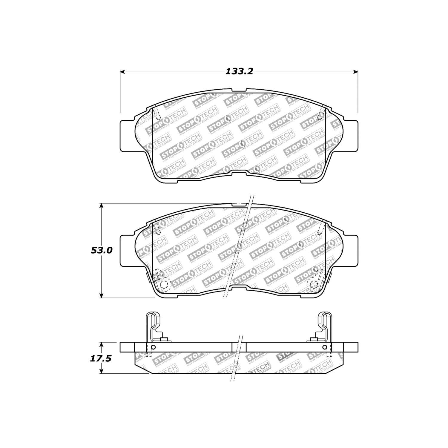 stoptech sport brake pads with shims and hardware  frsport 309.05620