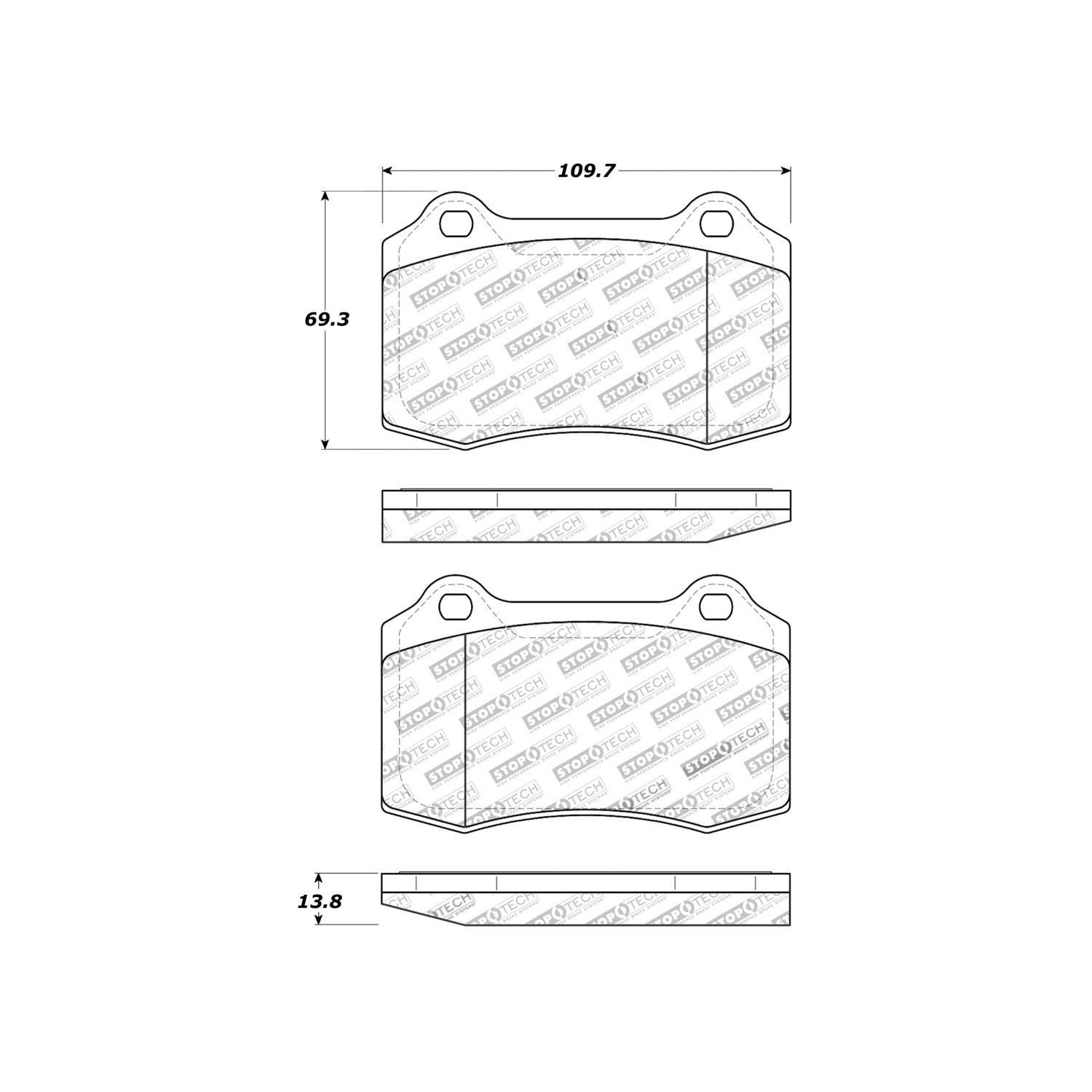 stoptech sport brake pads with shims  frsport 309.05921