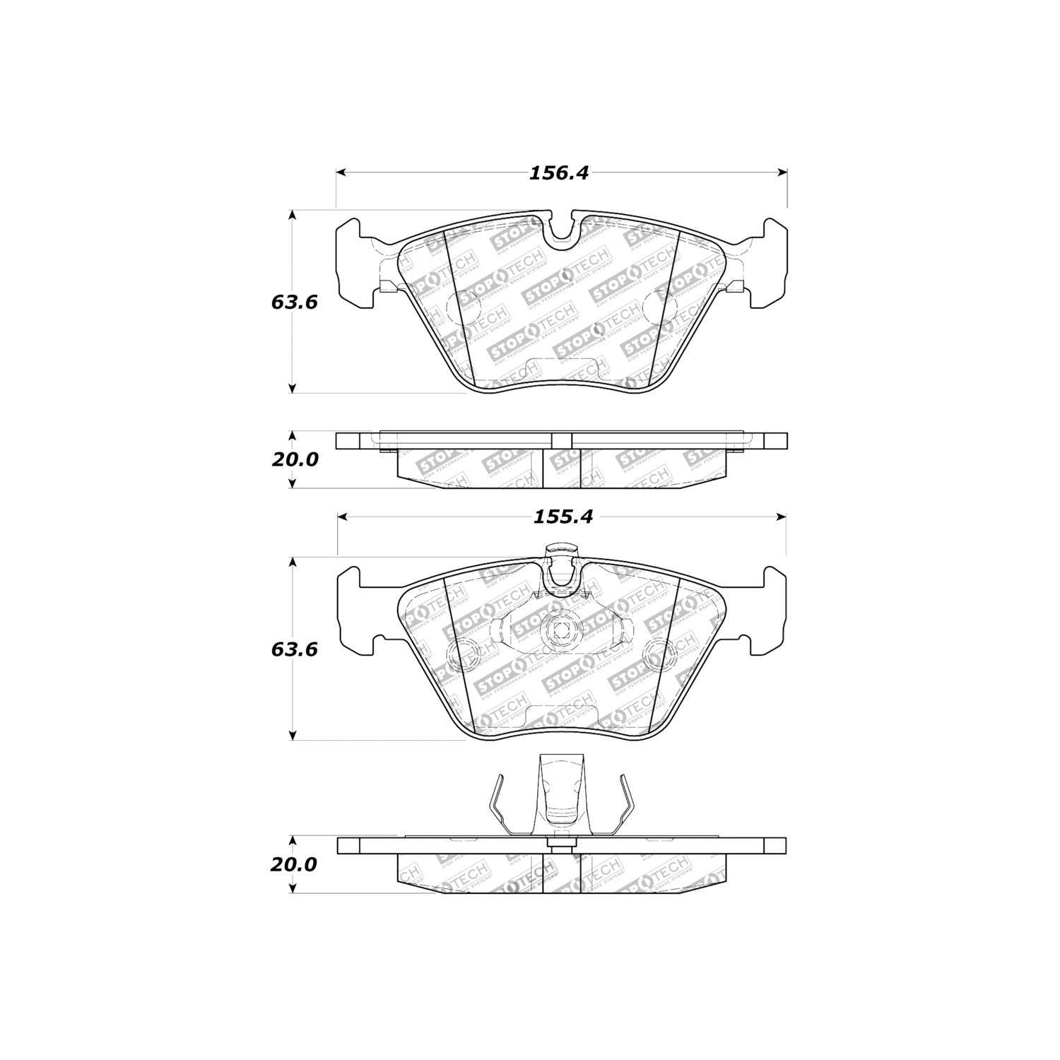 stoptech sport brake pads with shims and hardware  frsport 309.07250