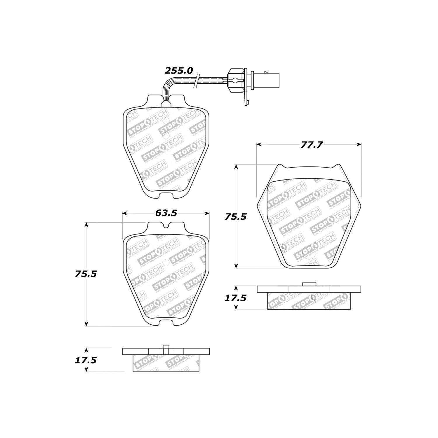 stoptech sport brake pads with shims and hardware  frsport 309.08390