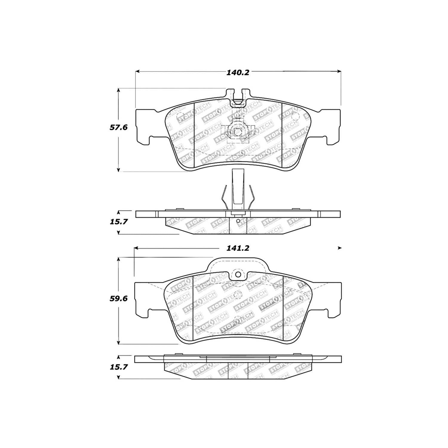 stoptech sport brake pads with shims and hardware  frsport 309.09860