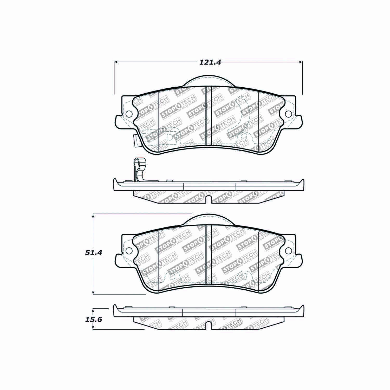 stoptech sport brake pads with shims and hardware  frsport 309.13520