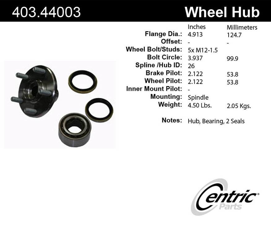 C-Tek Standard Hub and Bearing Assembly Repair Kit  top view frsport 403.44003E