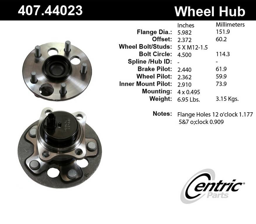 Stoptech Centric Premium Hub Assembly - Rear 407.44023