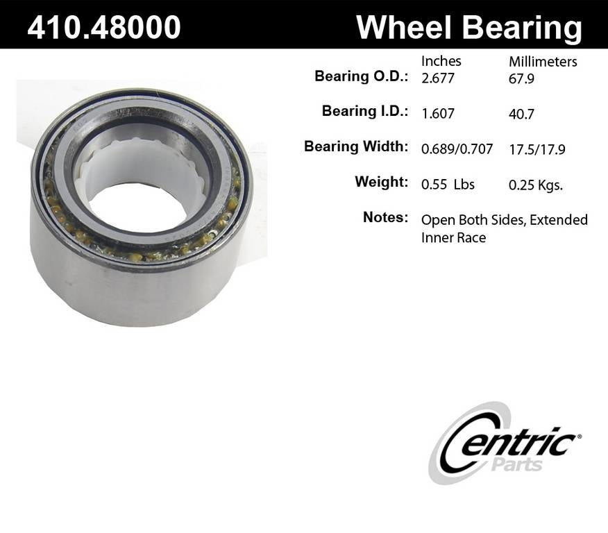 Centric Parts Premium Wheel Bearing and Race Set  top view frsport 410.48000