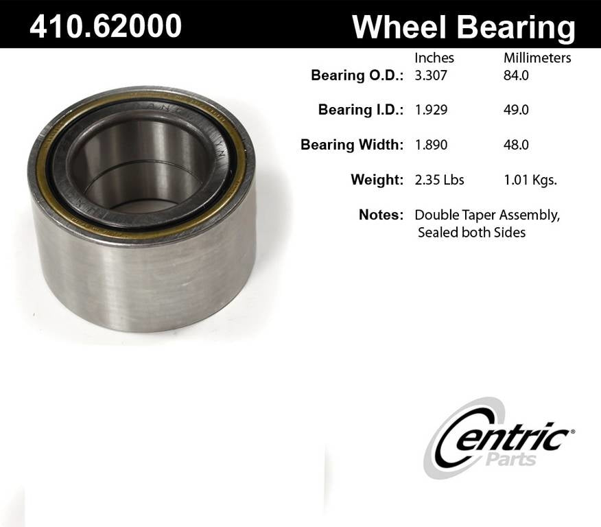 Stoptech Centric Premium Tapered Bearing - Rear 410.62000