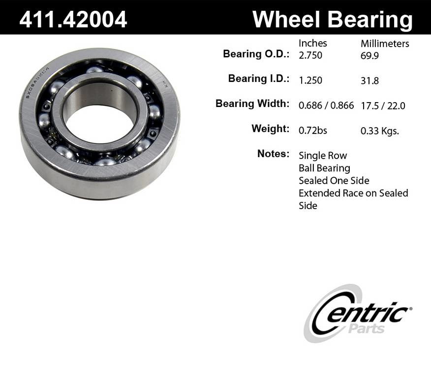 Stoptech Centric Nissan 70-73 240Z / 74-75 260Z / 75-78 280Z Premium Ball Bearing - Rear Outer 411.42004