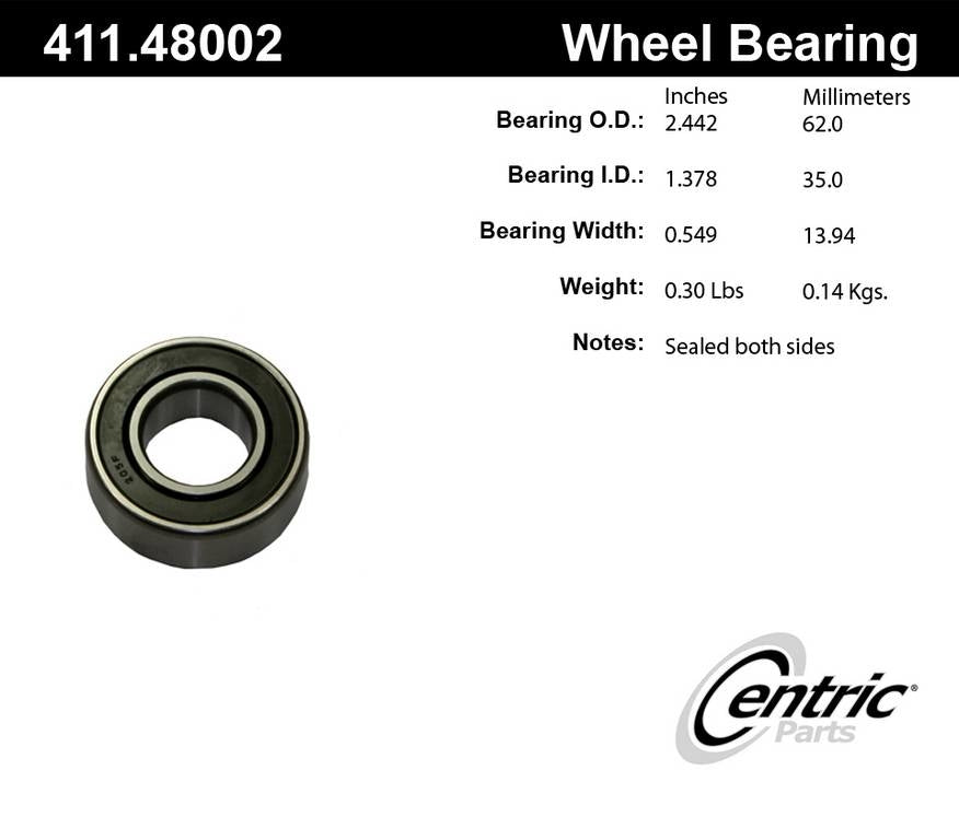 Stoptech Centric Standard Ball Bearing - Front Inner/Outer 411.48002E