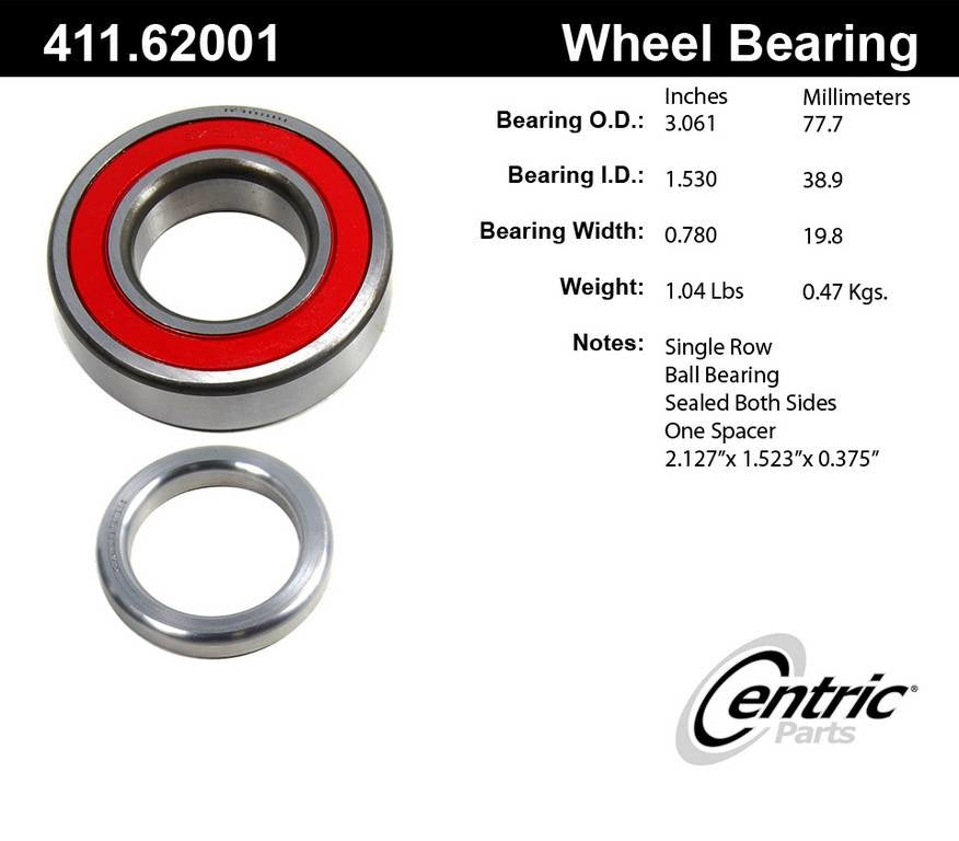 Stoptech Centric Premium Ball Bearing - Rear 411.62001