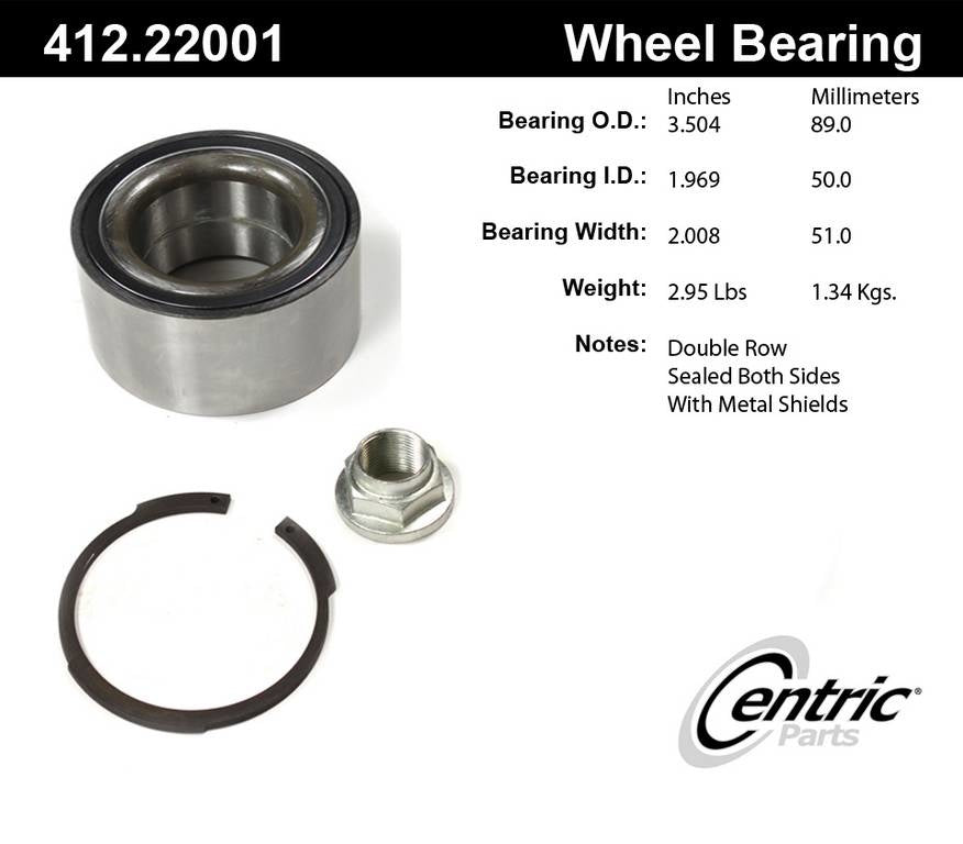 Stoptech Centric Premium Ball Bearing - Rear 412.22001