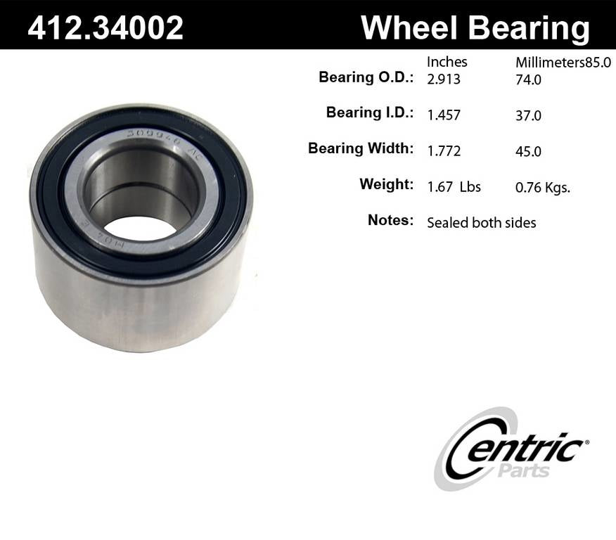 centric parts premium double row wheel bearing  frsport 412.34002