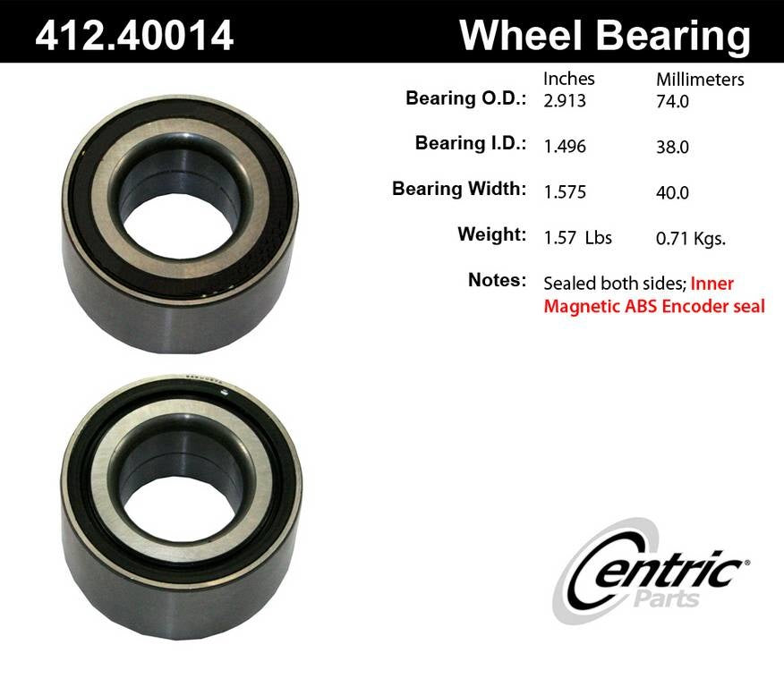 c-tek standard double row wheel bearing  frsport 412.40014e