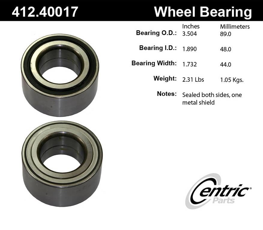 Stoptech Centric Premium Ball Bearing - Front/Rear 412.40017