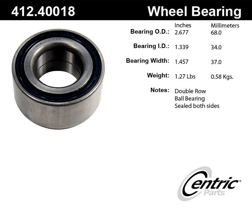 c-tek standard double row wheel bearing  frsport 412.40018e