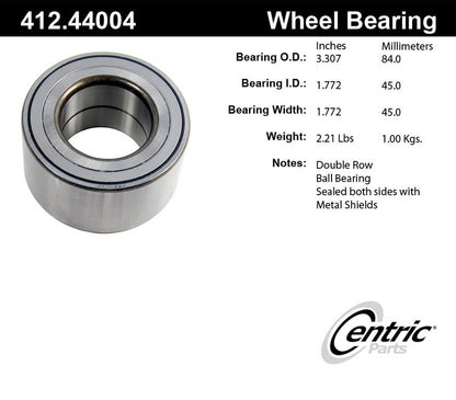 Stoptech Centric Standard Ball Bearing - Front 412.44004E
