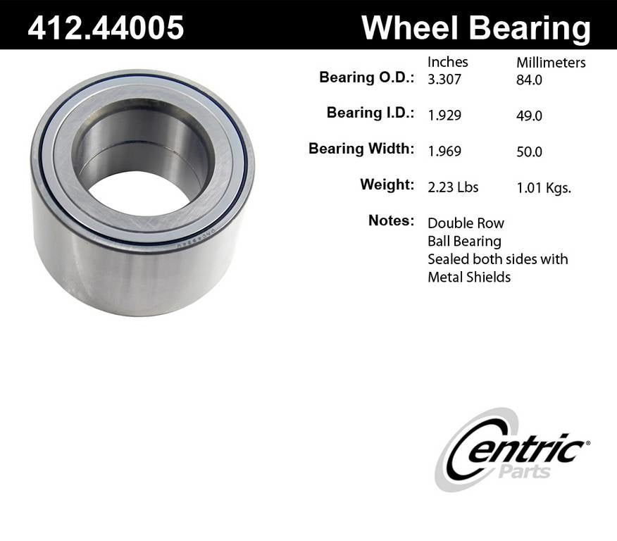 Stoptech Centric Premium Ball Bearing - Rear 412.44005