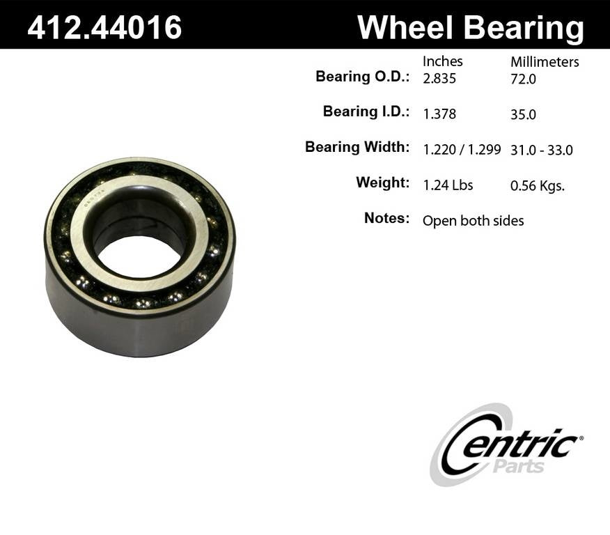 C-Tek Standard Double Row Wheel Bearing  top view frsport 412.44016E