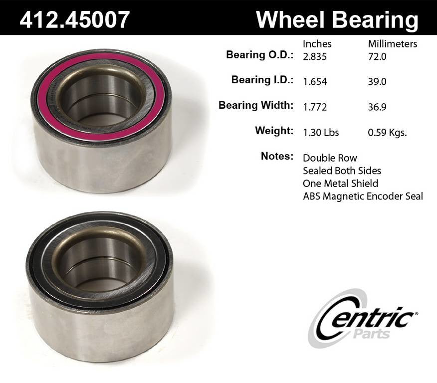 Stoptech Centric Premium Ball Bearing - Front 412.45007