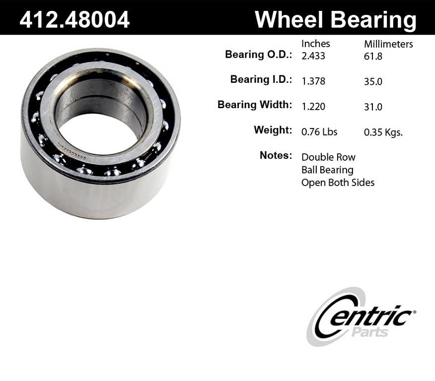 C-Tek Standard Double Row Wheel Bearing  top view frsport 412.48004E