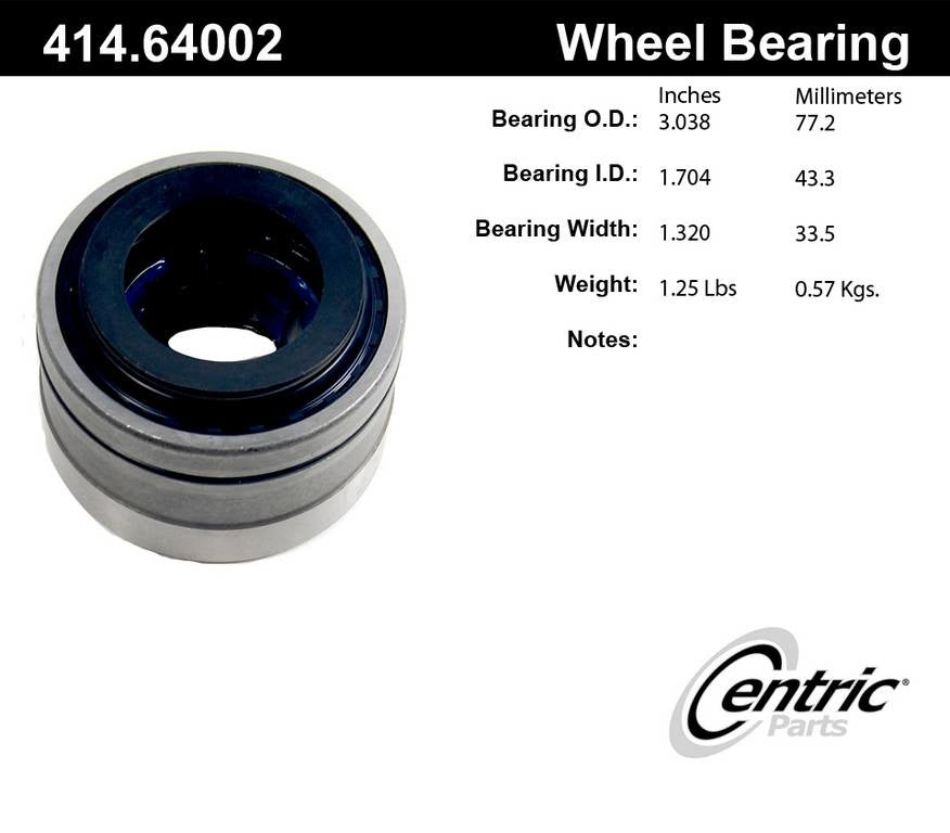 centric parts premium axle shaft repair bearing  frsport 414.64002