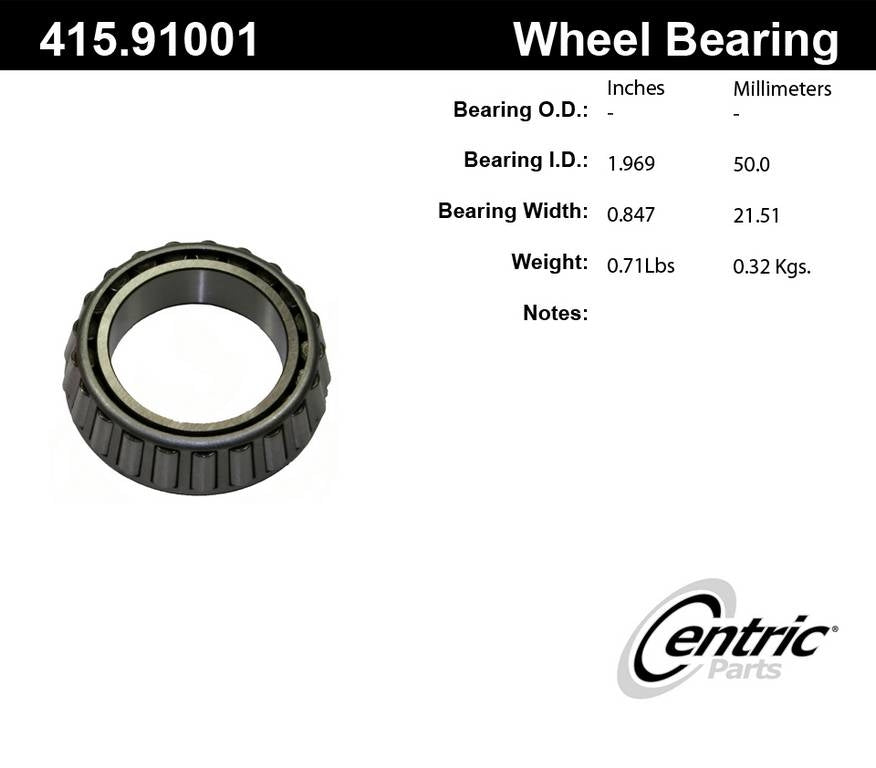 centric parts premium bearing cone  frsport 415.91001