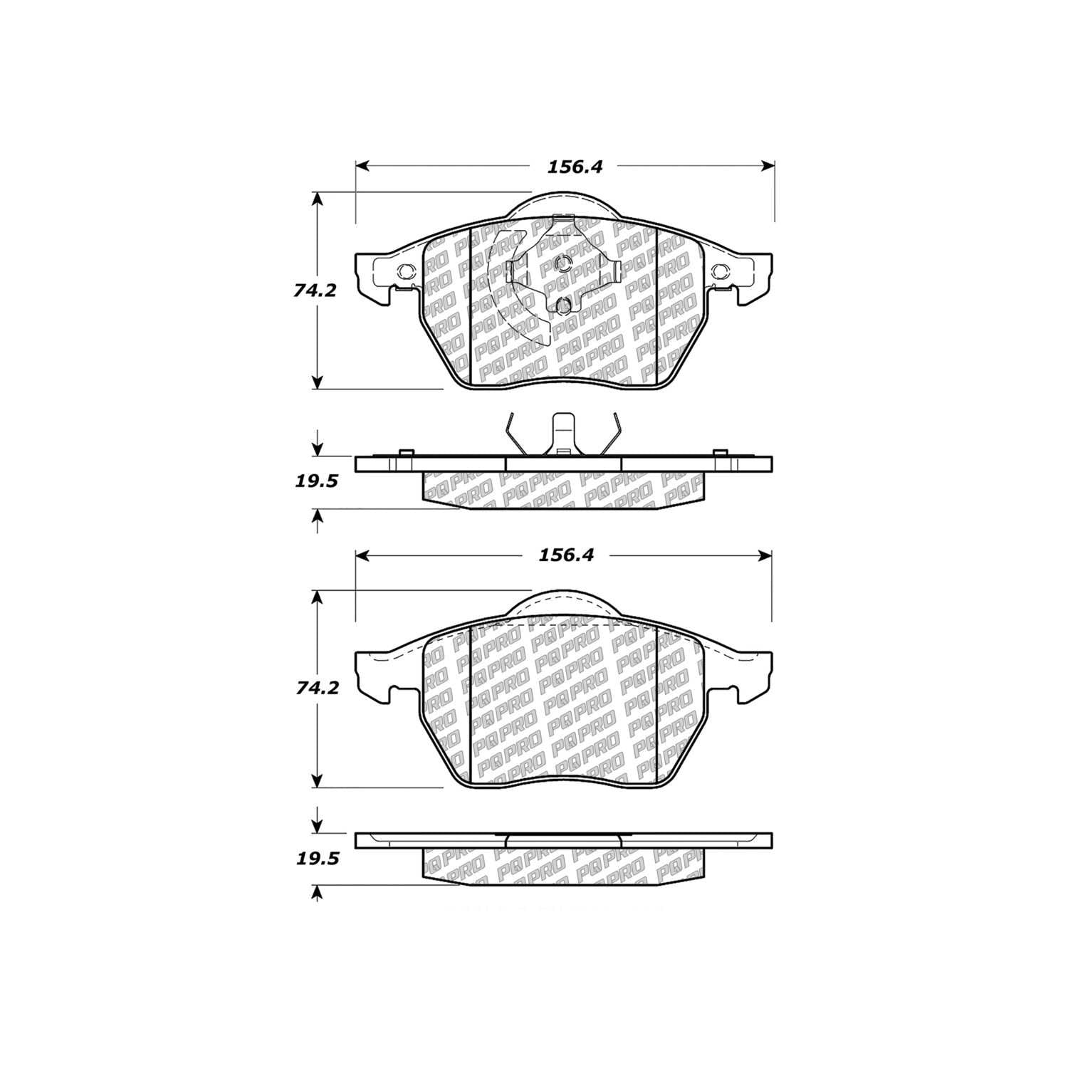 pq pro pq pro disc brake pads with hardware  frsport 500.06870