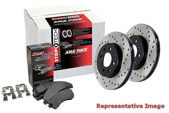 StopTech Sport Axle Pack Slotted Rotor Front Brake Kit  top view frsport 987.63014F