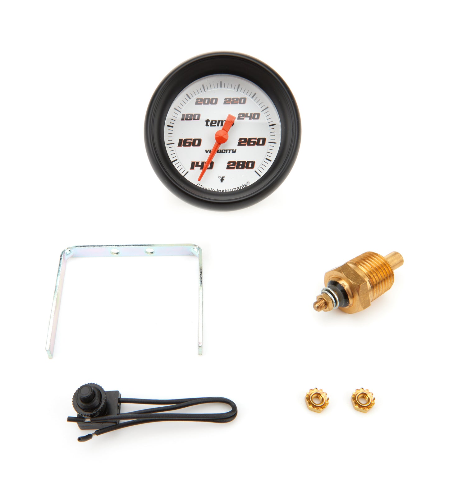 Classic Instruments Velocity White Temperatu re Gauge 2-5/8 Full Swee CLAVS326WBPF-08