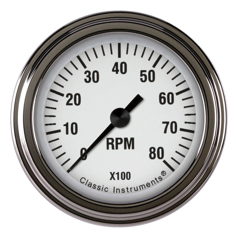 Classic Instruments White Hot Tachometer 2-1/8 Full Sweep CLAWH183SLF