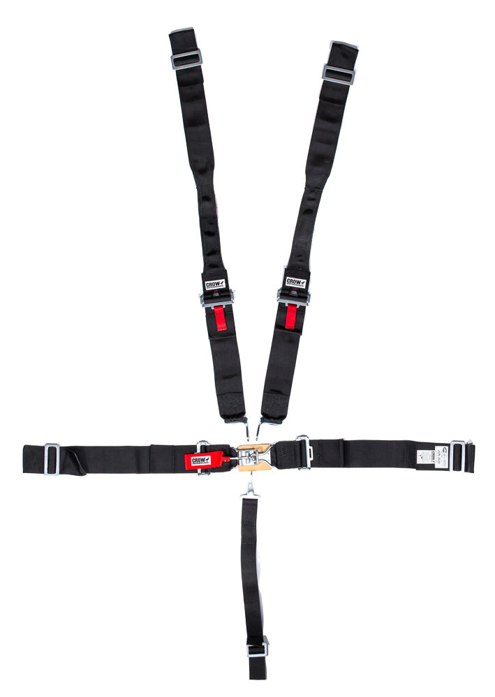 Crow Enterprizes 5-Pt Harness Small Latch Blk Hans Wrap Around Pul CRW11014-DB