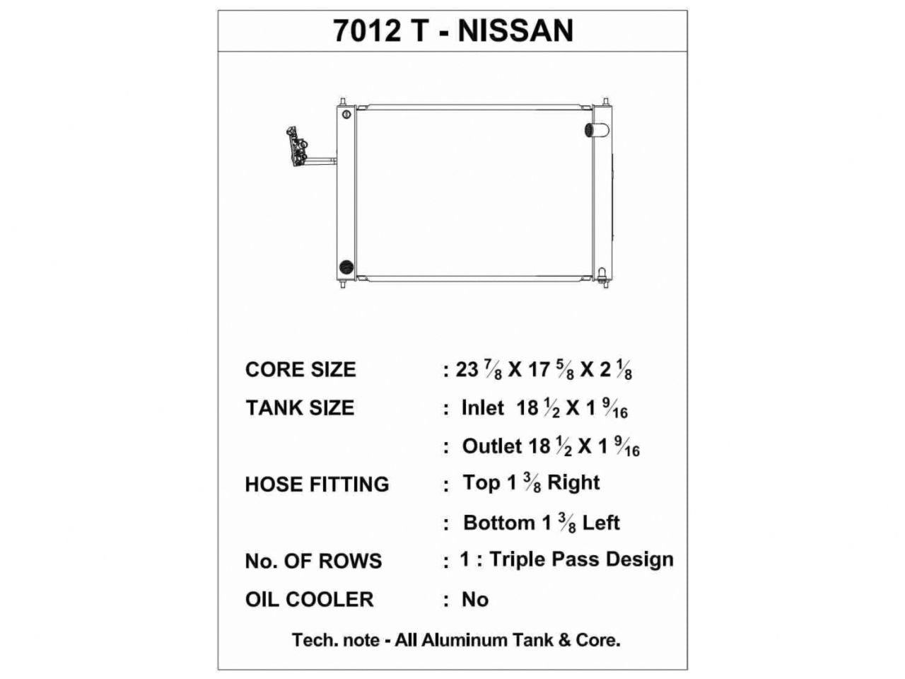 CSF Radiators 7012T Item Image