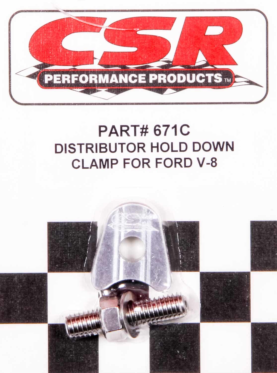 CSR Performance Ford V8 Distributor Hold Down Clamp - Clear CSI671C