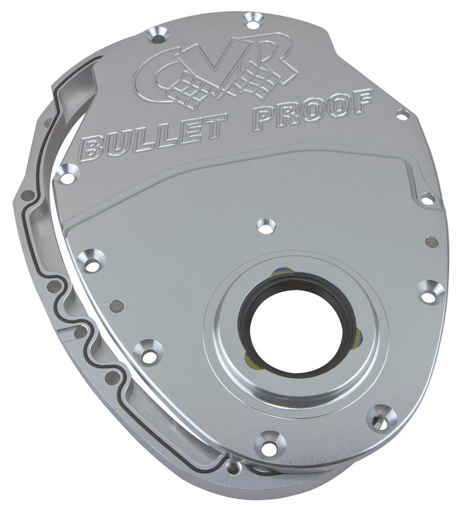 CVR Performance SBC Billet Timing Cover 2-Piece - Clear Anodized CVRTC2350CL