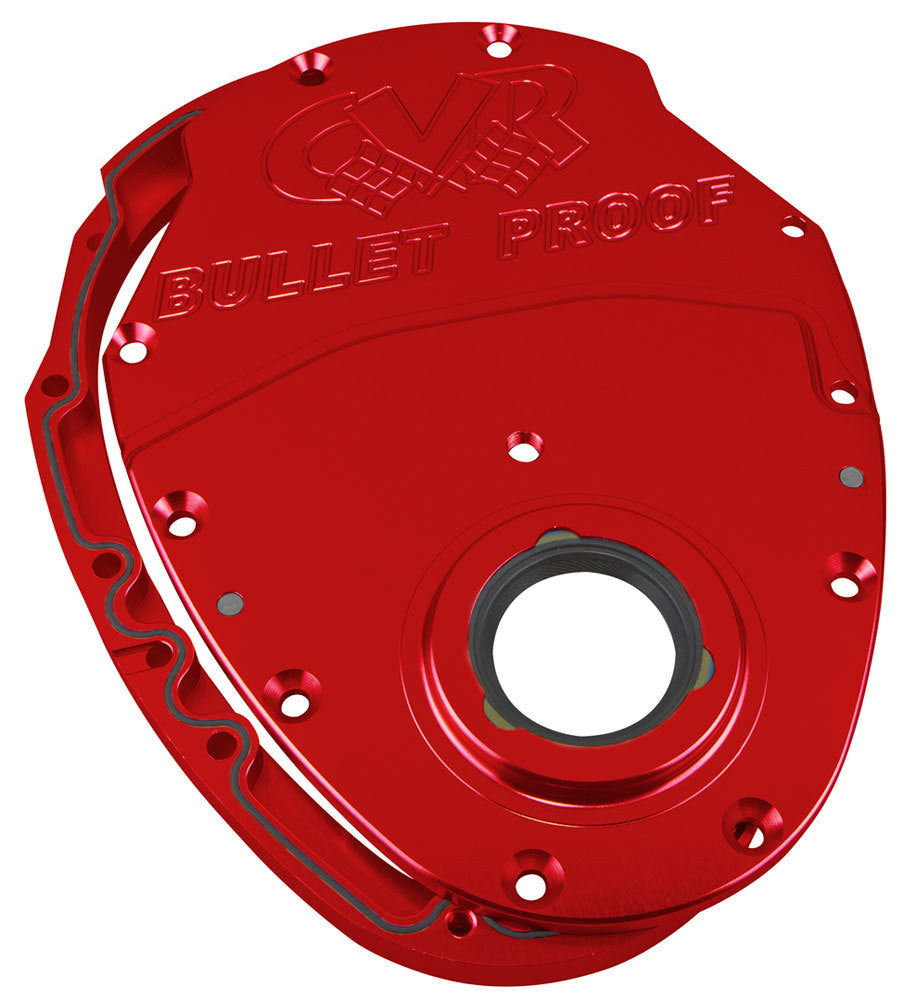 CVR Performance SBC Billet Timing Cover 2-Piece Red CVRTC2350R