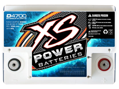 XS Power 12V BCI Group 47 AGM Battery, Max Amps 2,900A, CA: 745, Ah: 50