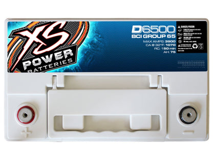 XS Power 12V BCI Group 65 AGM Battery, Max Amps 3,900A, CA: 1070, Ah: 75