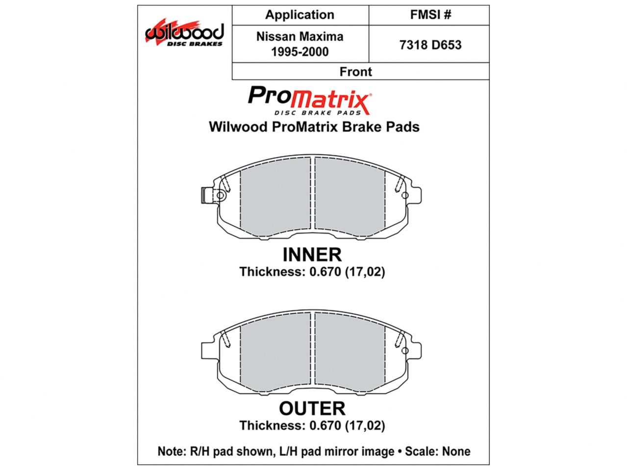 Wilwood Pad Set, Promatrix